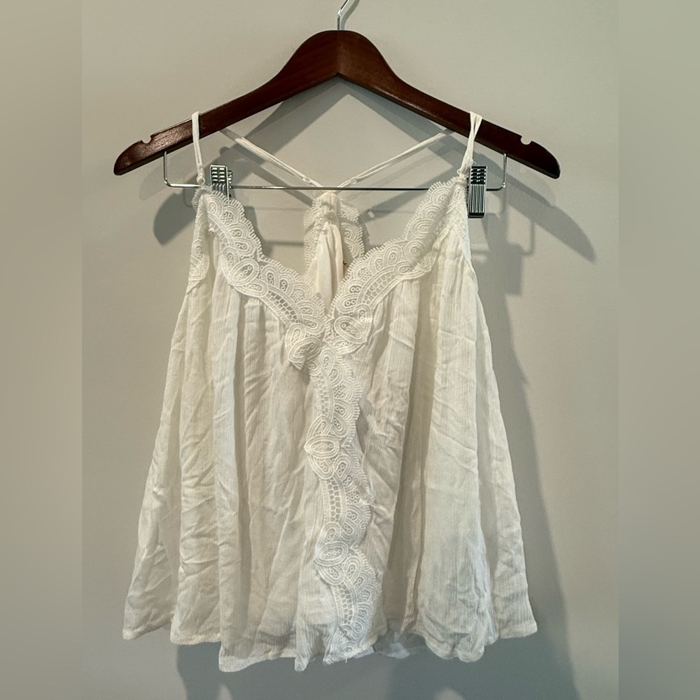Listicle White Lace Trim Camisole Size M